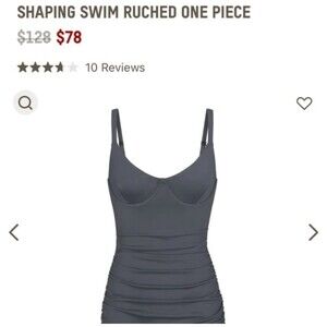 NWT SKIMS Sculpting swim ruched one piece